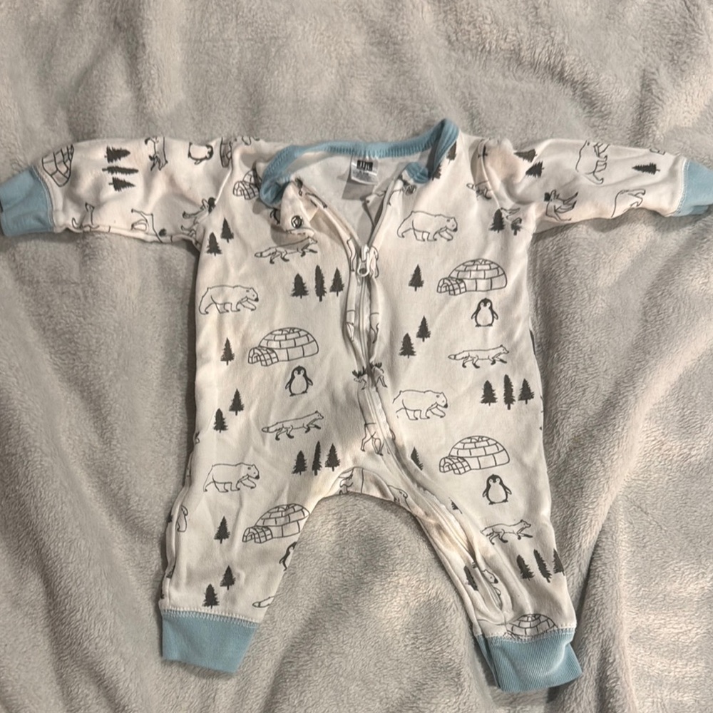 Cozy Blue and White Kids One Piece